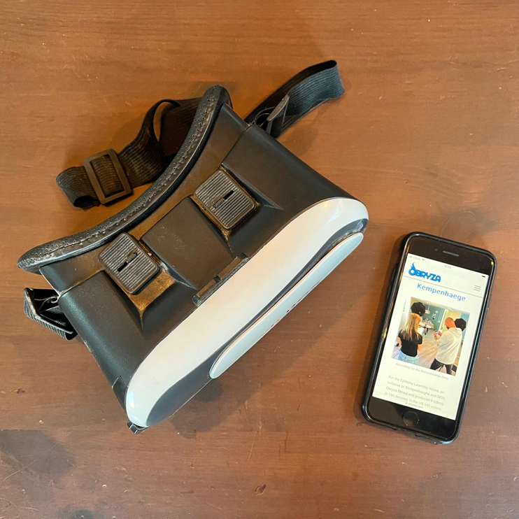 VR headset and smartphone used to view the 180-degree film
